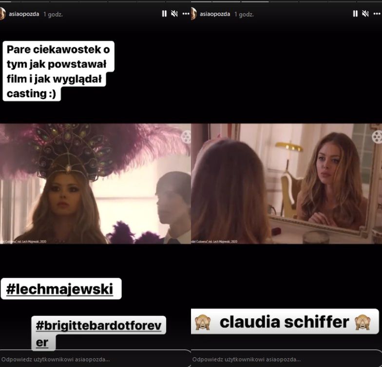 Joanna Opozda chwali się, że w castingu o rolę Brigitte Bardot pokonała Claudię Schiffer