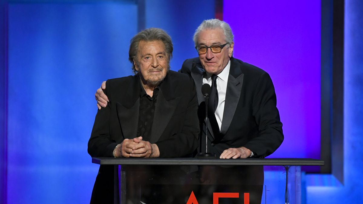 AFI Life Achievement Award Ceremony Honoring Francis Ford Coppola
HOLLYWOOD, CALIFORNIA - APRIL 26: (L-R) Al Pacino and Robert De Niro speak onstage during the AFI Life Achievement Award Ceremony honoring Francis Ford Coppola at Dolby Theatre on April 26, 2025 in Hollywood, California. (Photo by Alberto E. Rodriguez/Getty Images)
Alberto E. Rodriguez