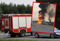 Ciężarówka w ogniu. Gigantyczny pożar na drodze S5