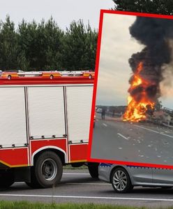 Ciężarówka w ogniu. Gigantyczny pożar na drodze S5