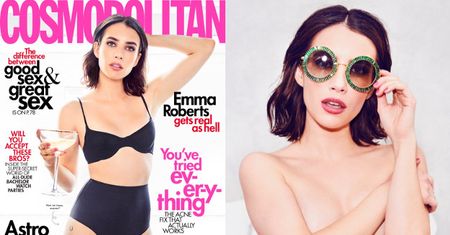 Półnaga Emma Roberts prowokuje w odważnej sesji dla "Cosmo"