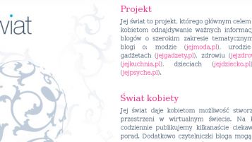 Uruchamiamy sieć blogów dla kobiet jejŚwiat 1