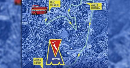 Przejazd zawodników Motoru Lublin i wspólna feta