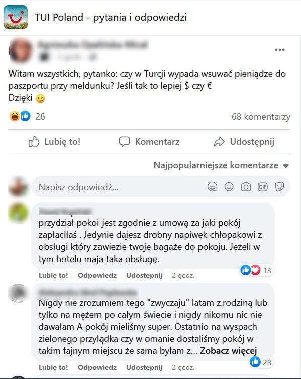 Zrzut ekranu z grupy na FB