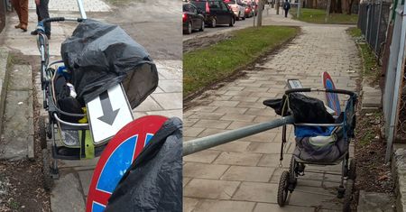 Złomiarz przydybany ze swoim łupem. Strażnicy przecierali oczy ze zdumienia