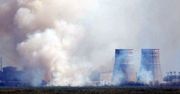 Dym przy Zaporoskiej Elektrowni Jądrowej