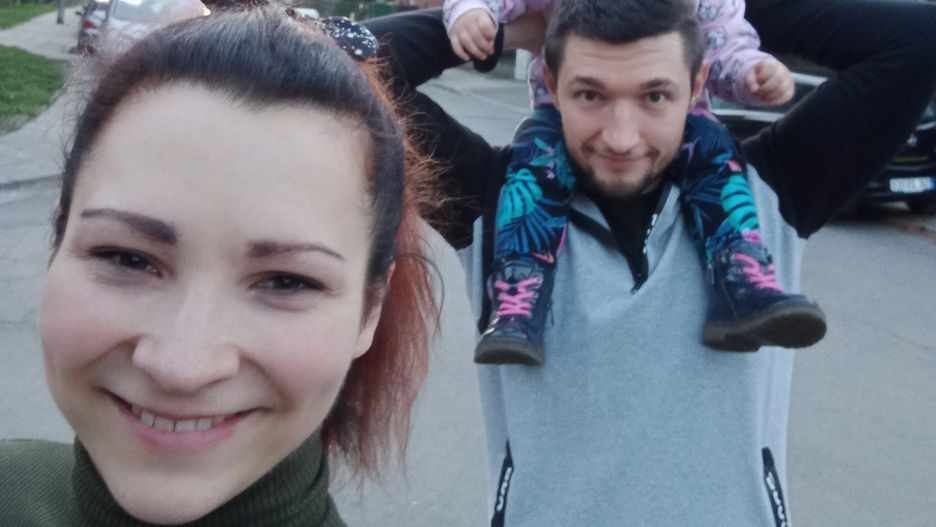 Pani Emilia z mężem i córeczką