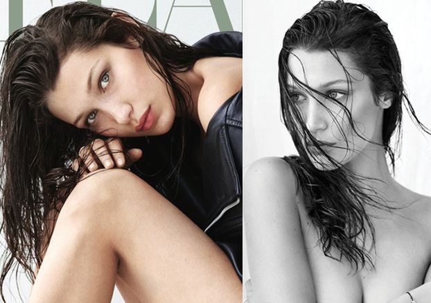 Bella Hadid pozuje topless z mokrymi włosami