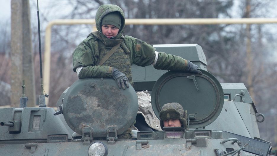 Wojna w Ukrainie - armia rosyjskaDONETSK, UKRAINE - MARCH 06: Pro-Russian separatists, in uniform without insignia are seen in the pro-Russian separatists-controlled Ryibinskoye, Donetsk, Ukraine on March 06, 2022. Stringer / Anadolu Agency/ABACAPRESS.COMAA/ABACA
