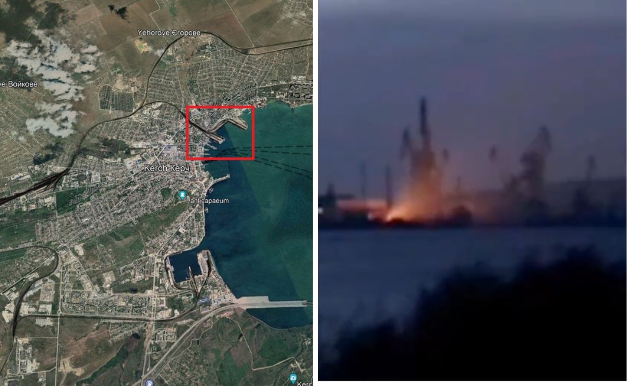 Intense attack on Crimea leaves port ablaze