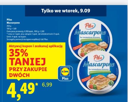 Promocja na mascarpone dostępna w Lidlu i Biedronce
