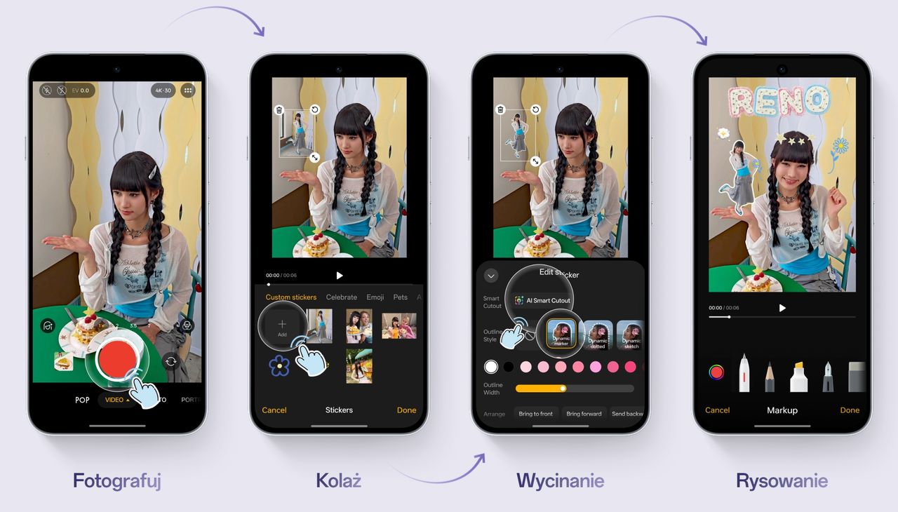 Funkcje fotograficzne w OPPO Reno 16