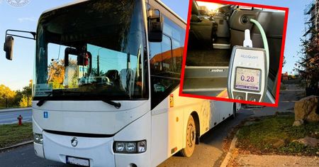 Pijany kierowca autobusu zatrzymany do kontroli. Wiózł 30 pasażerów