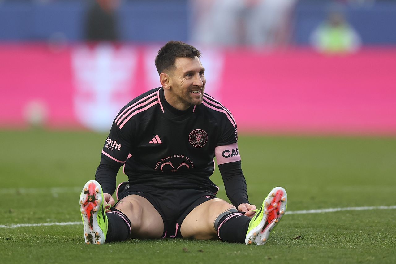 DALLAS, TEXAS - JANUARY 22: Lionel Messi #10 of Inter Miami CF reacts after missing a chance to score during preseason game between Inter Miami CF and FC Dallas at Cotton Bowl on January 22, 2024 in Dallas, Texas. (Photo by Omar Vega/Getty Images)