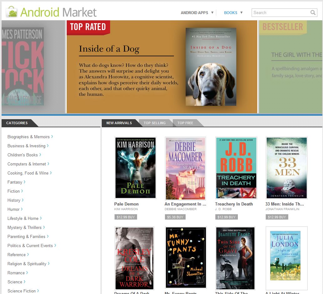 W Android Markecie pojawiają się książki