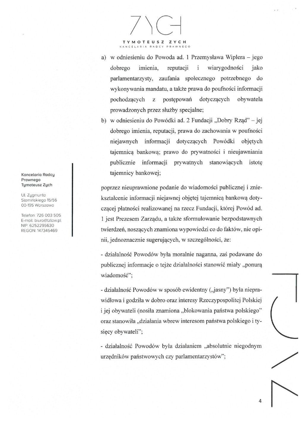 Pisma Wiplera do sądu