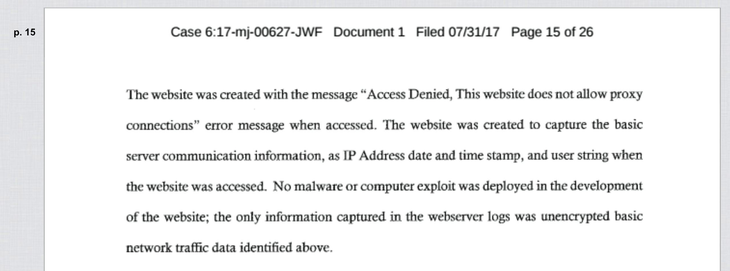 fragment nakazu, opisujący działanie fałszywej strony