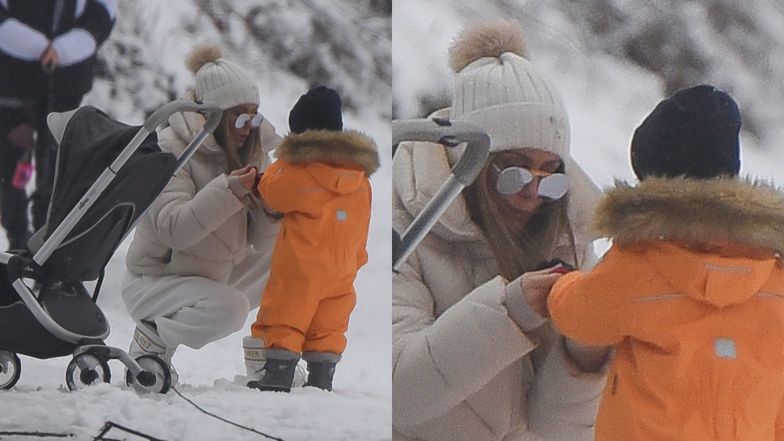 Małgorzata Rozenek na spacerze z Radosławem Majdanem i Heniem