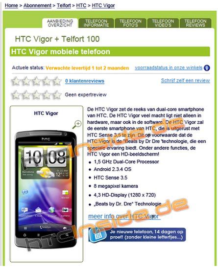 HTC Vigor znów wycieka. Tym razem na stronie sklepu 2
