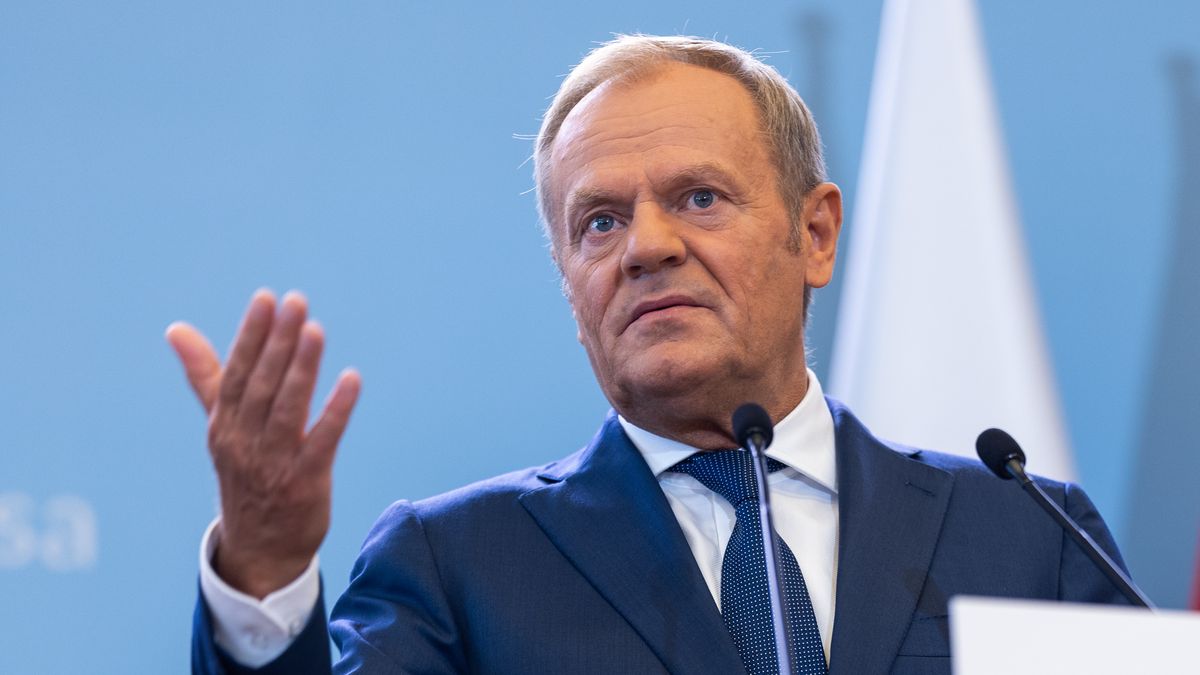 Polish Prime Minister Donald Tusk and German Chancellor Olaf Scholz at a press conference during intergovernmental consultations. This is the first such meeting after several years, marking a new level of contact between the two countries, in Warsaw, Poland, 02 July 2024.  (Photo by Andrzej Iwanczuk/NurPhoto via Getty Images)