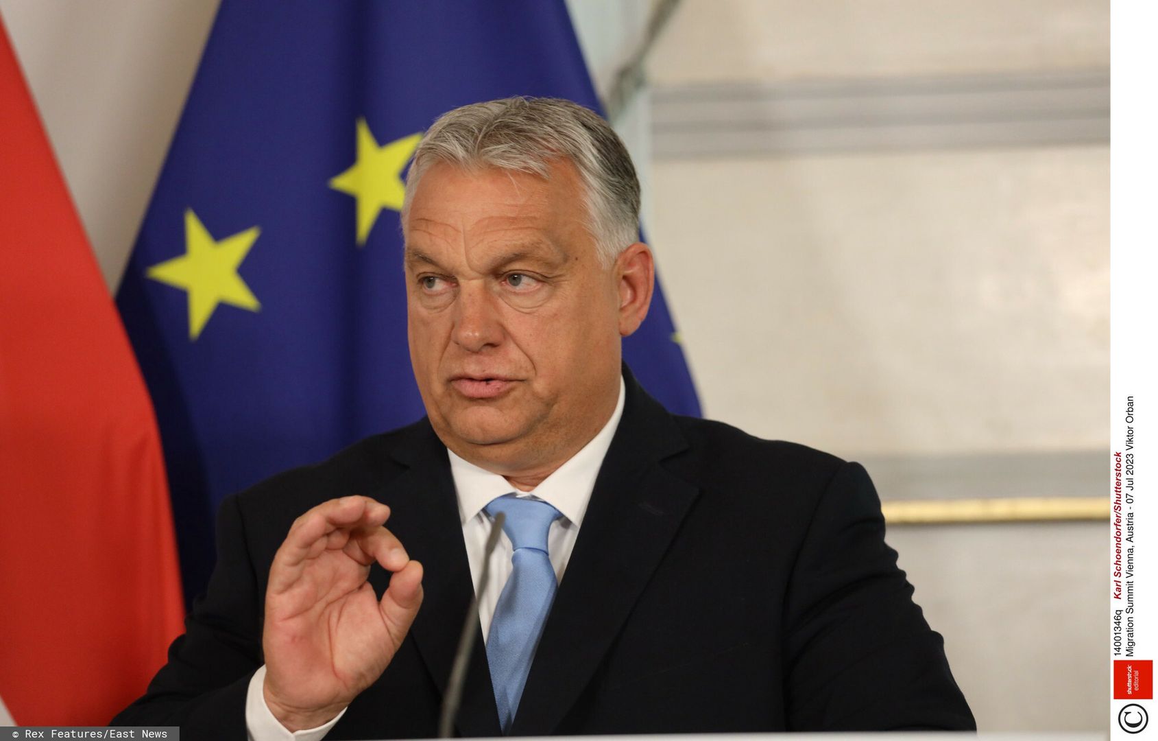 Szczyt migracyjny we Wiedniu
Mandatory Credit: Photo by Karl Schoendorfer/Shutterstock (14001346q)
Viktor Orban
Migration Summit Vienna, Austria - 07 Jul 2023
Karl Schoendorfer/Shutterstock