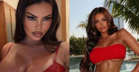 Justyna Gradek pręży się w krwistoczerwonym BIKINI i odsłania swoje podrasowane SKALPELEM kształty (FOTO)