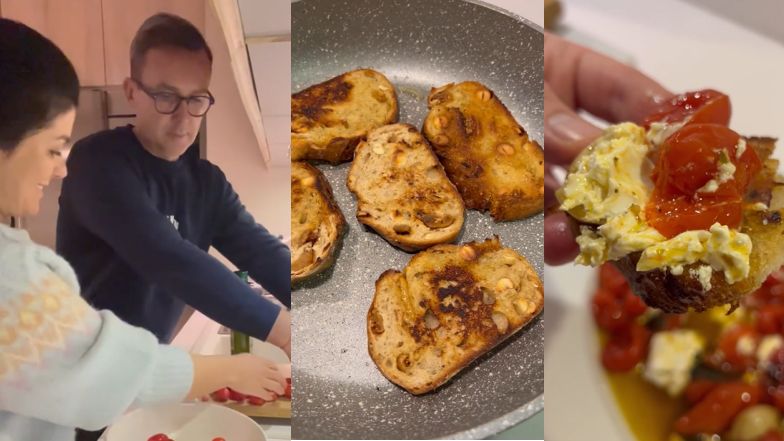 Katarzyna Cichopek i Maciej Kurzajewski relacjonują wspólne gotowanie