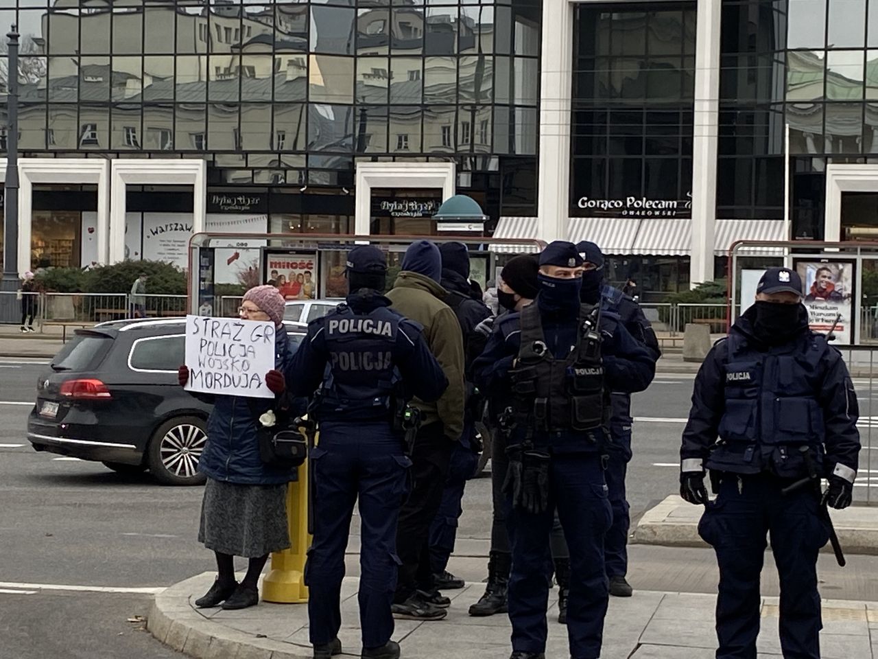 Kontrdemonstrację wobec wydarzenia Młodzieży Wszechpolskiej przeprowadziła aktywistka znana jako Babcia Kasia (Barbara Kwiatkowska)