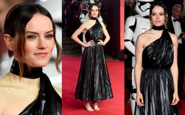 Daisy Ridley w czarnej folii promuje "Gwiezdne Wojny"