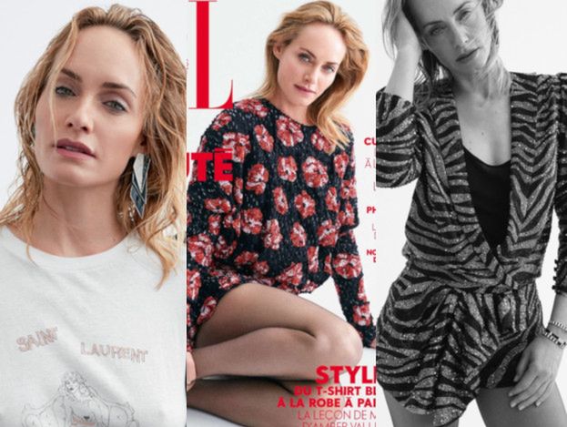 44-letnia Amber Valletta prezentuje rajstopy na okładce francuskiego "Elle"