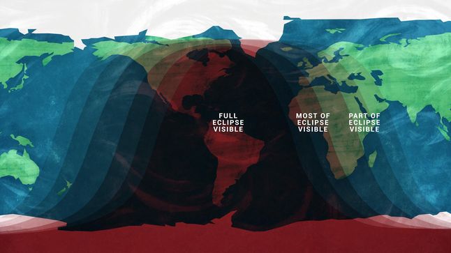 The viewing area map shows where the May 2022 lunar eclipse can be seen.