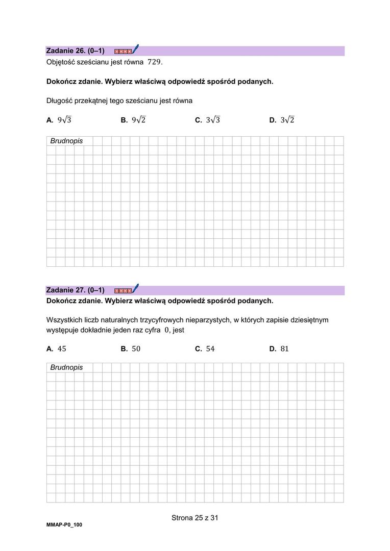 Arkusz z matematyki: Matura 2025