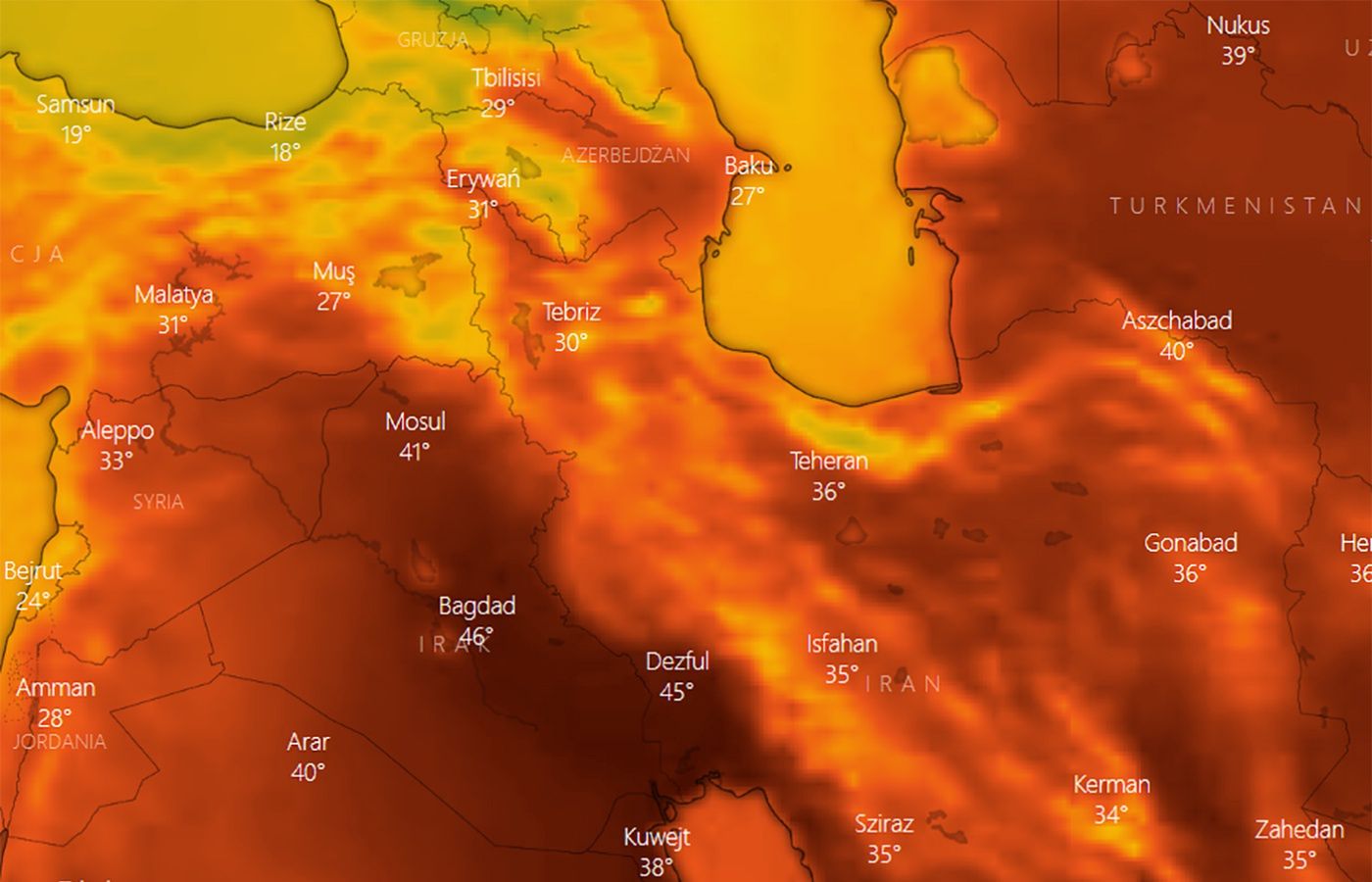 Rekordowa fala upałów w Rosji i na Półwyspie Arabskim. Gorąco jak nigdy wcześniej