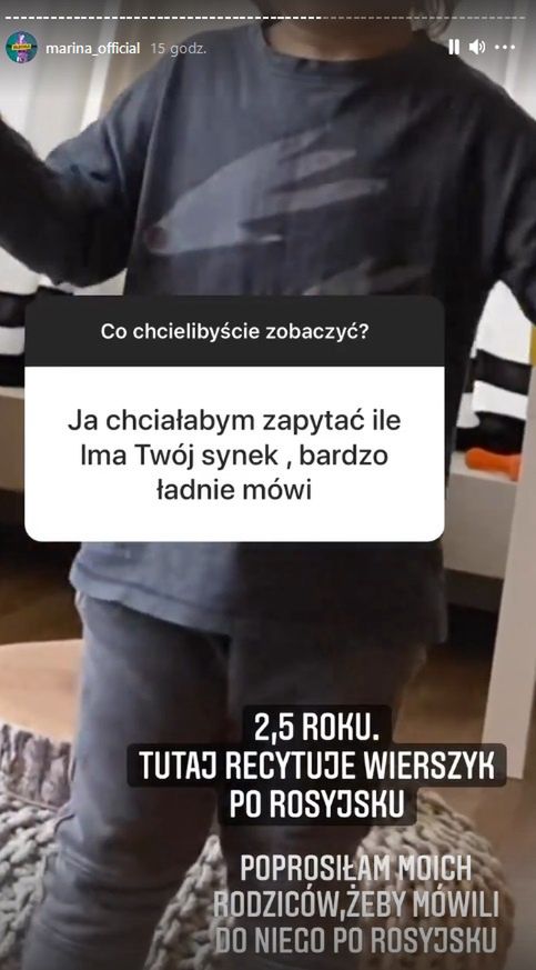 Marina chwali się językowym talentem Liama