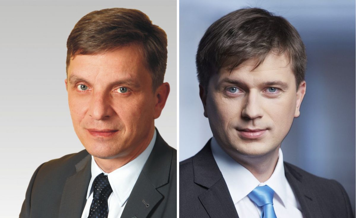 Radny Andrzej Pruś z PiS (po lewej) został odwołany. Nowym przewodniczącym został Andrzej Bąk z PSL