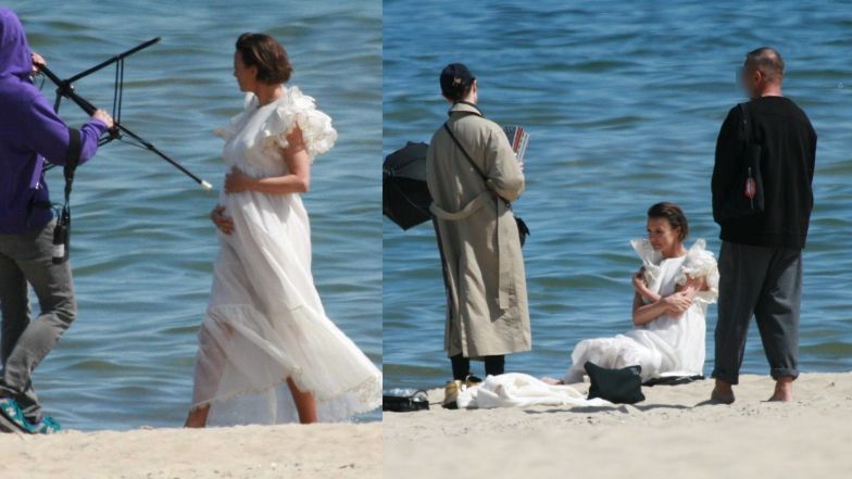 Katarzyna Sokołowska pozuje w sesji zdjęciowej w Sopocie