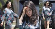 Ciężarna Mila Kunis odbiera córkę z przedszkola (ZDJĘCIA)
