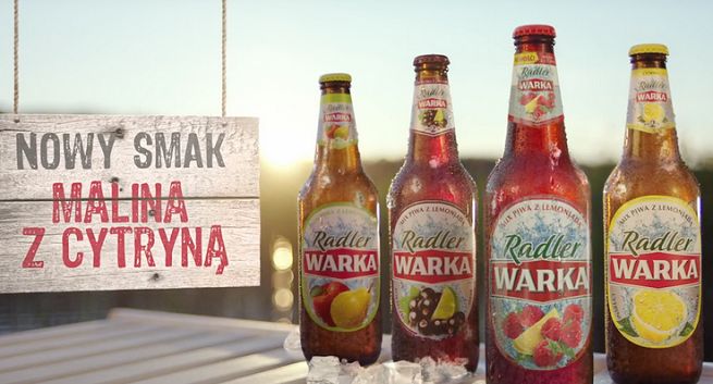 Piwo Warka Radler reklamowane w wersji malina z cytryną (wideo)