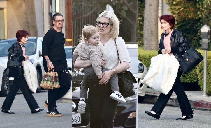 Sharon Osbourne z córką, wnuczką i zięciem