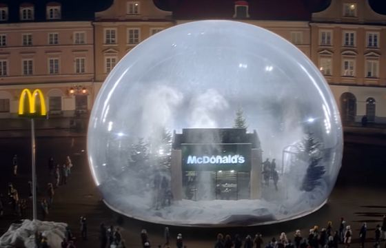 McDonald’s w ogromnej śnieżnej kuli promuje Burger Drwala (wideo)