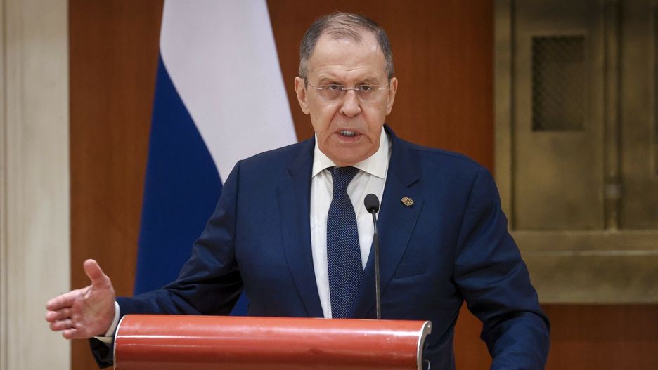 Siergiej ?awrow na spotkaniu ministr�w G20In this handout photo released by Russian Foreign Ministry Press Service, Russian Foreign Minister Sergey Lavrov gestures while speaking to the media after the G20 foreign minister's meeting in New Delhi, India, Thursday, March 2, 2023. (Russian Foreign Ministry Press Service via AP)