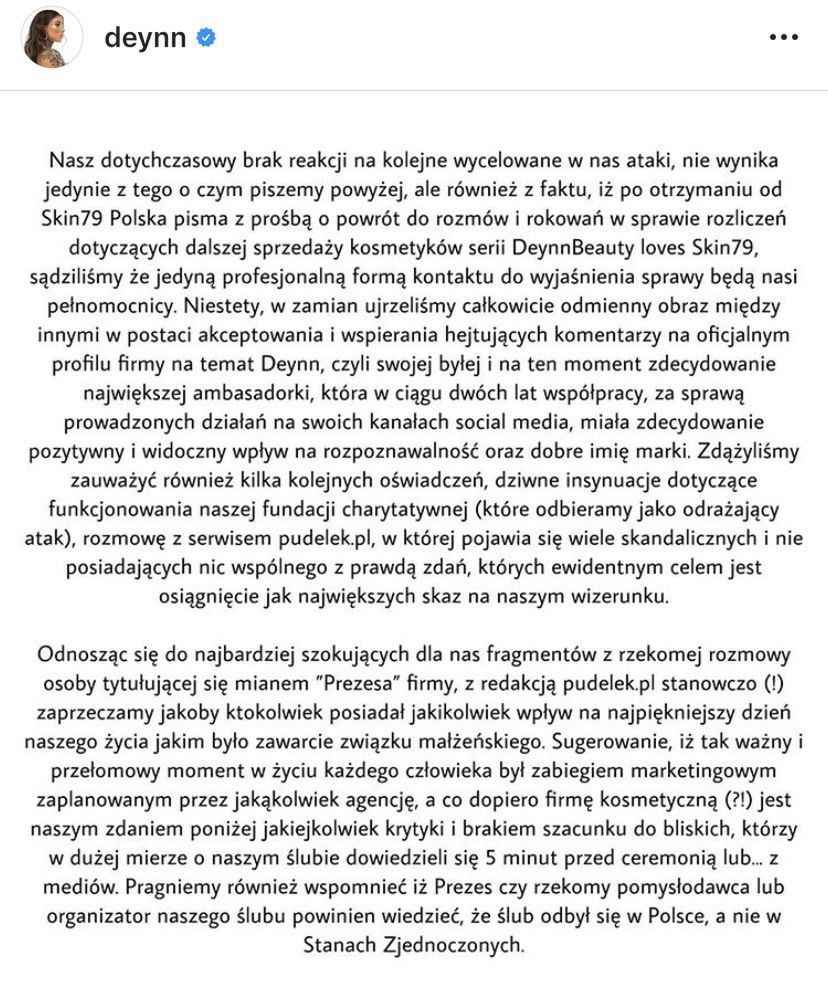 Oświadczenie Deynn i Majewskiego