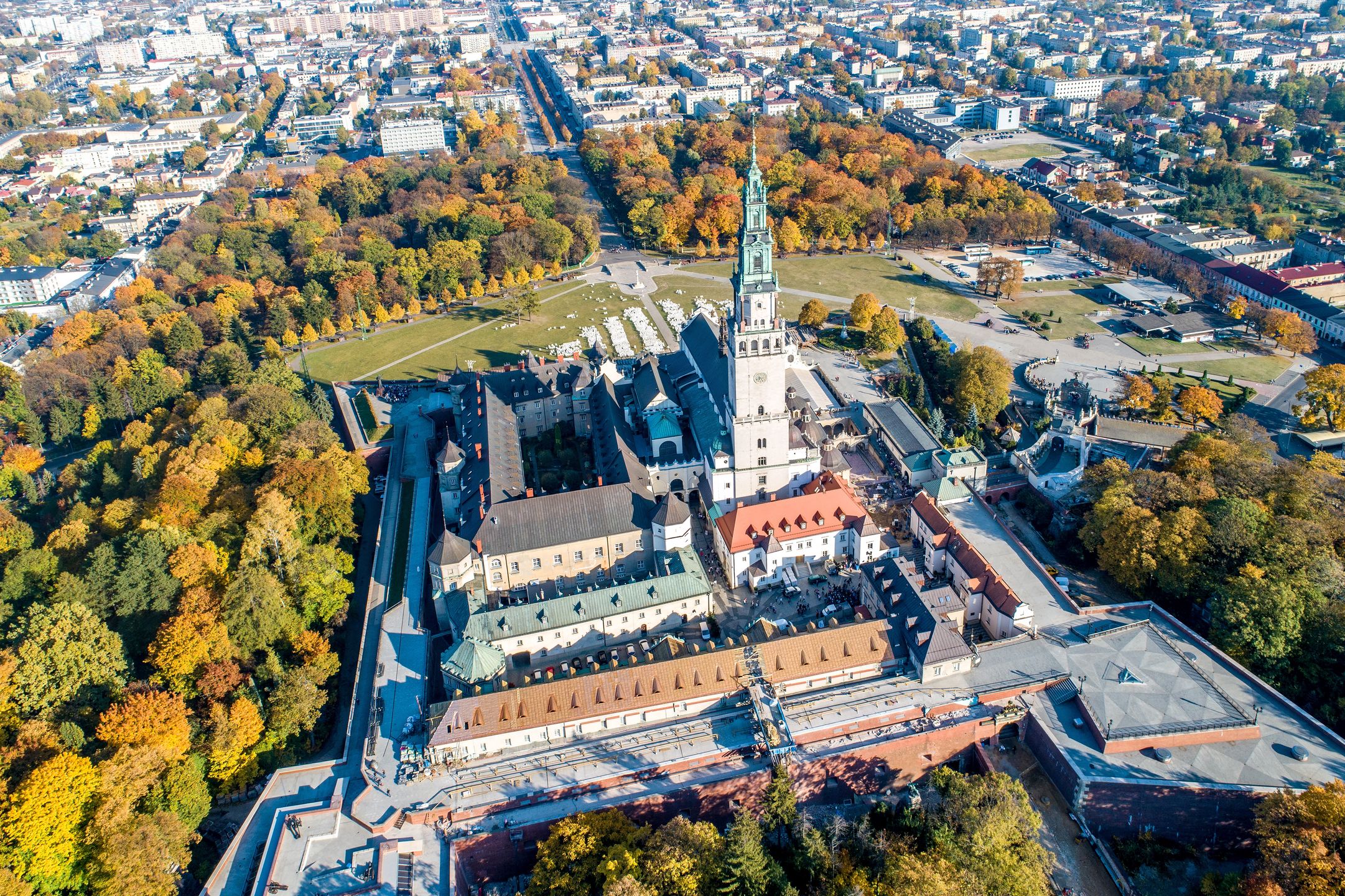 Jasna Góra z lotu ptaka