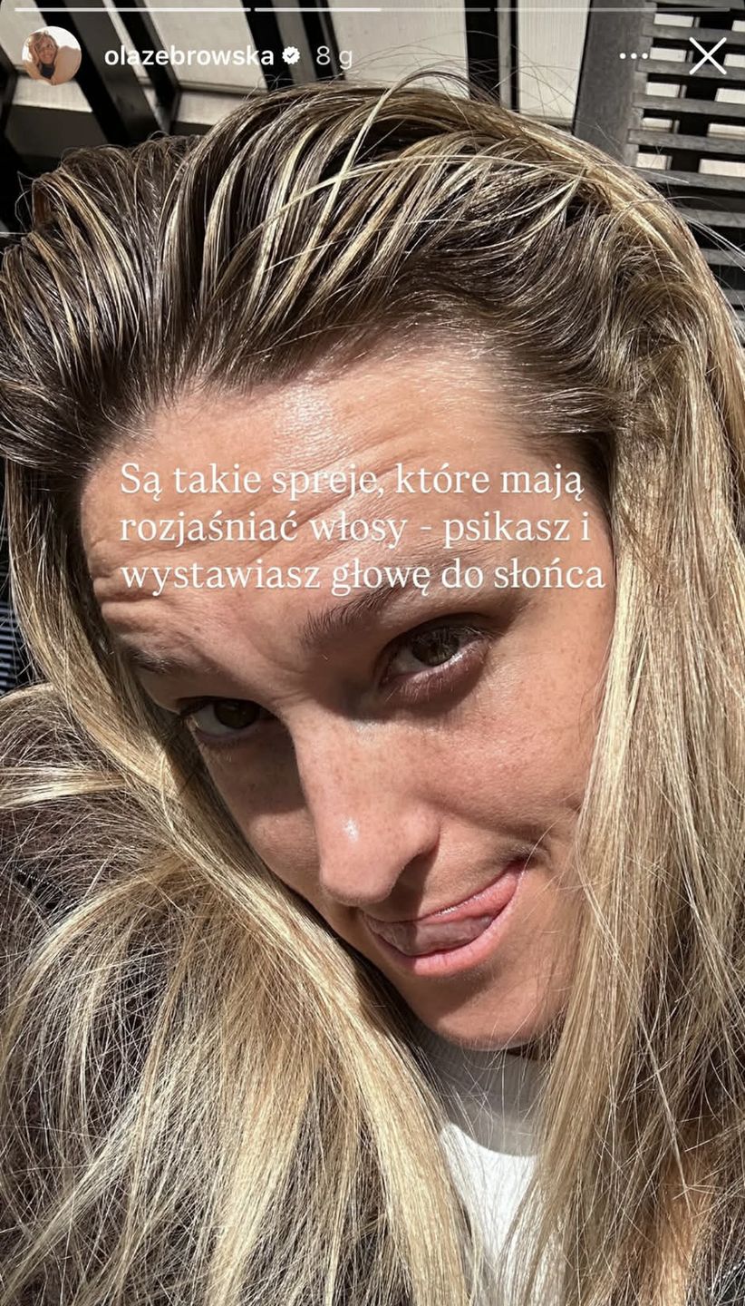 Aleksandra Żebrowska rozjaśniła włosy sprayem 