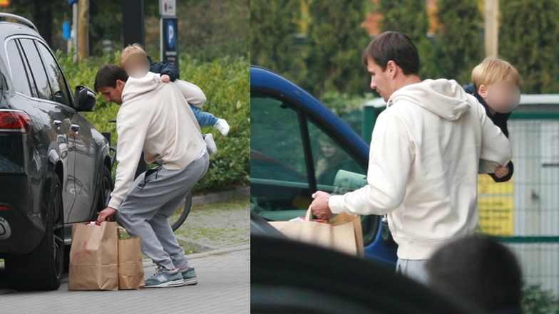 Jarosław Bieniuk spędza czas z synkiem 