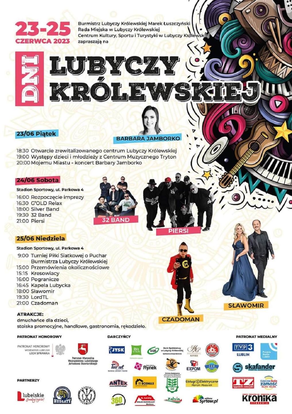 Dni Lubyczy Królewskiej 2023 - program wydarzenia, plakat