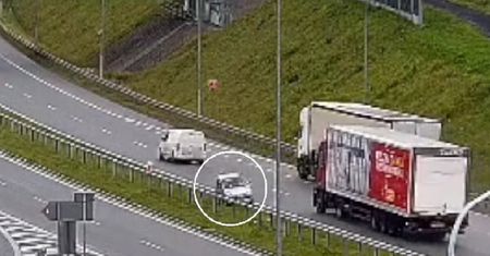 Pod prąd na ekspresówce. Kierowca prawie zderzył się z ciężarówką, która jechała prawidłowo