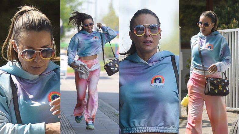 Małgorzata Rozenek w tęczowym dresie 