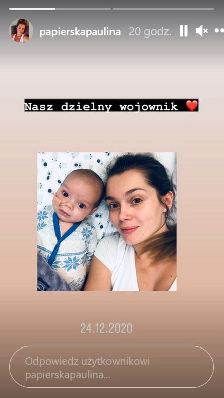 Paulina Papierska z synem w szpitalu