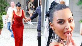 Posągowa Kim Kardashian człapie po Rio de Janeiro. Znów musiała skorzystać z pomocy (ZDJĘCIA)